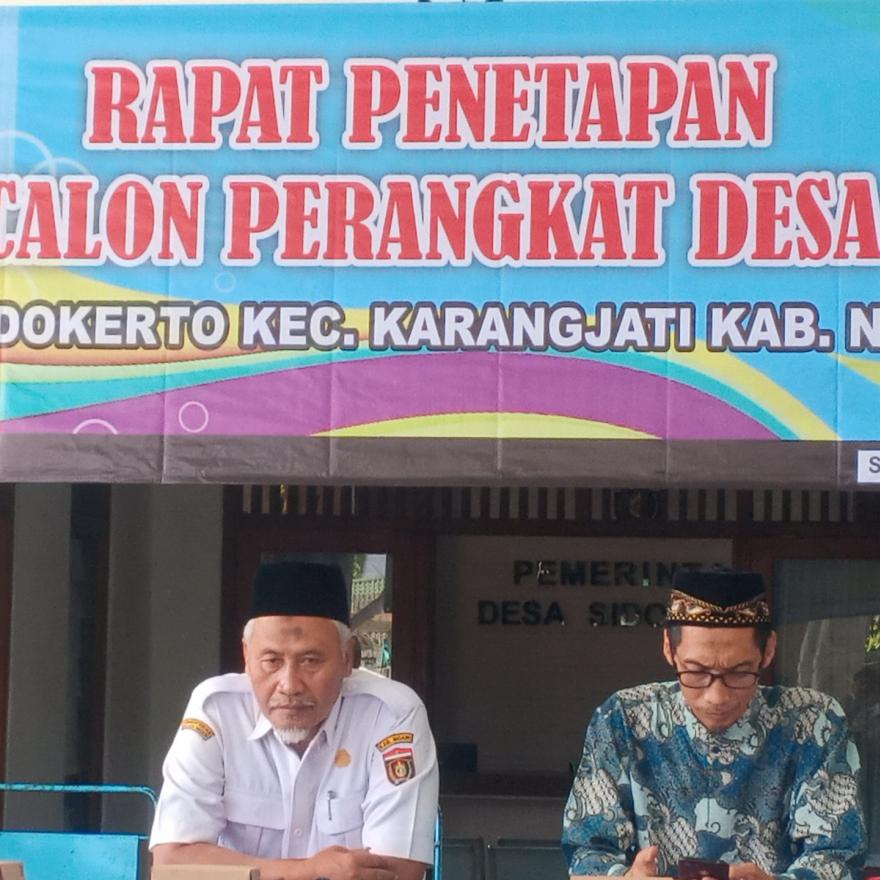 RAPAT PENETAPAPAN BAKAL CALON PERANGKAT DESA SIDOKERTO